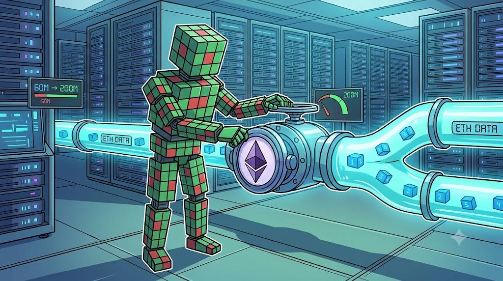 Robot turns Ethereum network valve inside server vault for test
