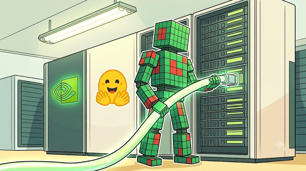 Mosaic block robot connects open-source infrastructure near Nvidia datacenter