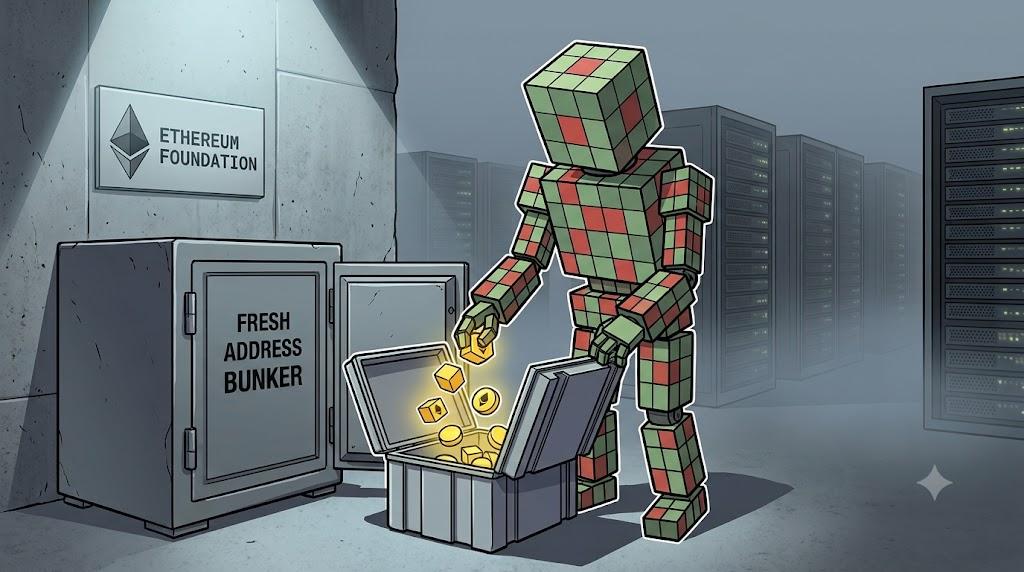 Ethereum robot secures cryptographic keys in cold storage bunker wallet