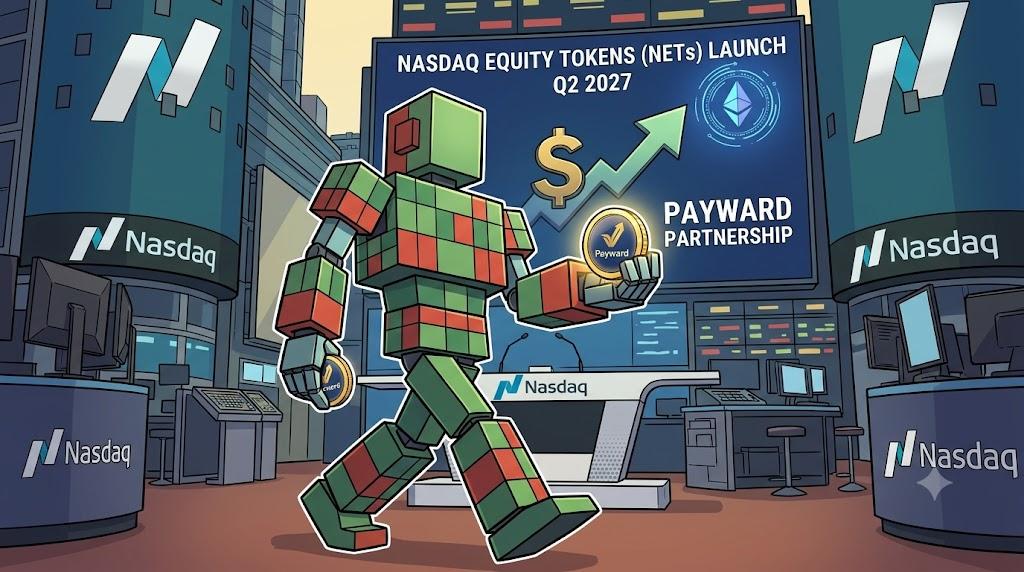 Robot holds token on Nasdaq floor for Payward investment deal