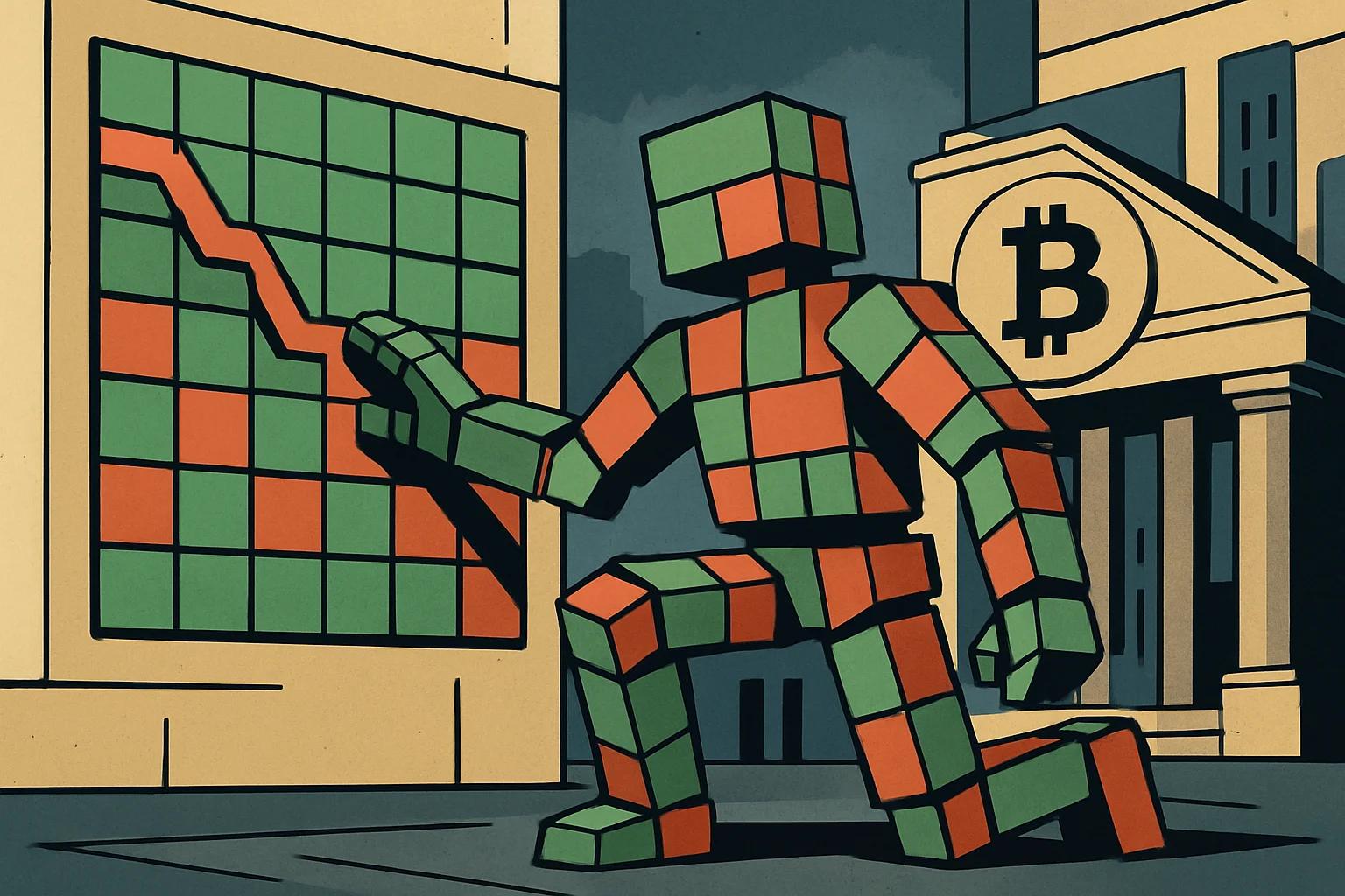 Editorial illustration for: Is TradFi Making Crypto Safer... Or More Dangerous?
