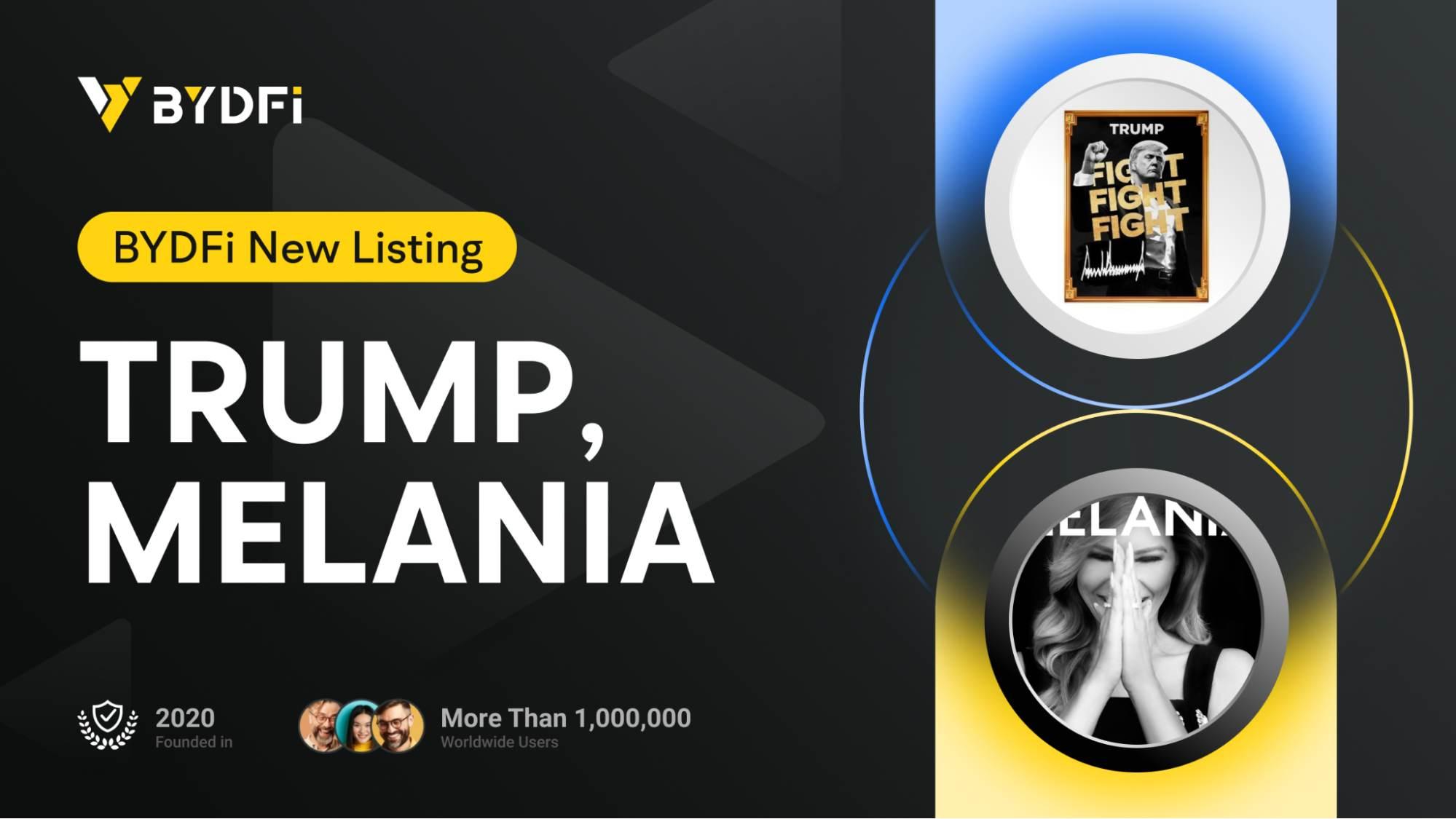$TRUMP and $MELANIA Perpetual Contracts Now Live on BYDFi