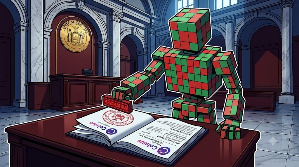 Robot stamping permanent ban on Celsius trading activities in court