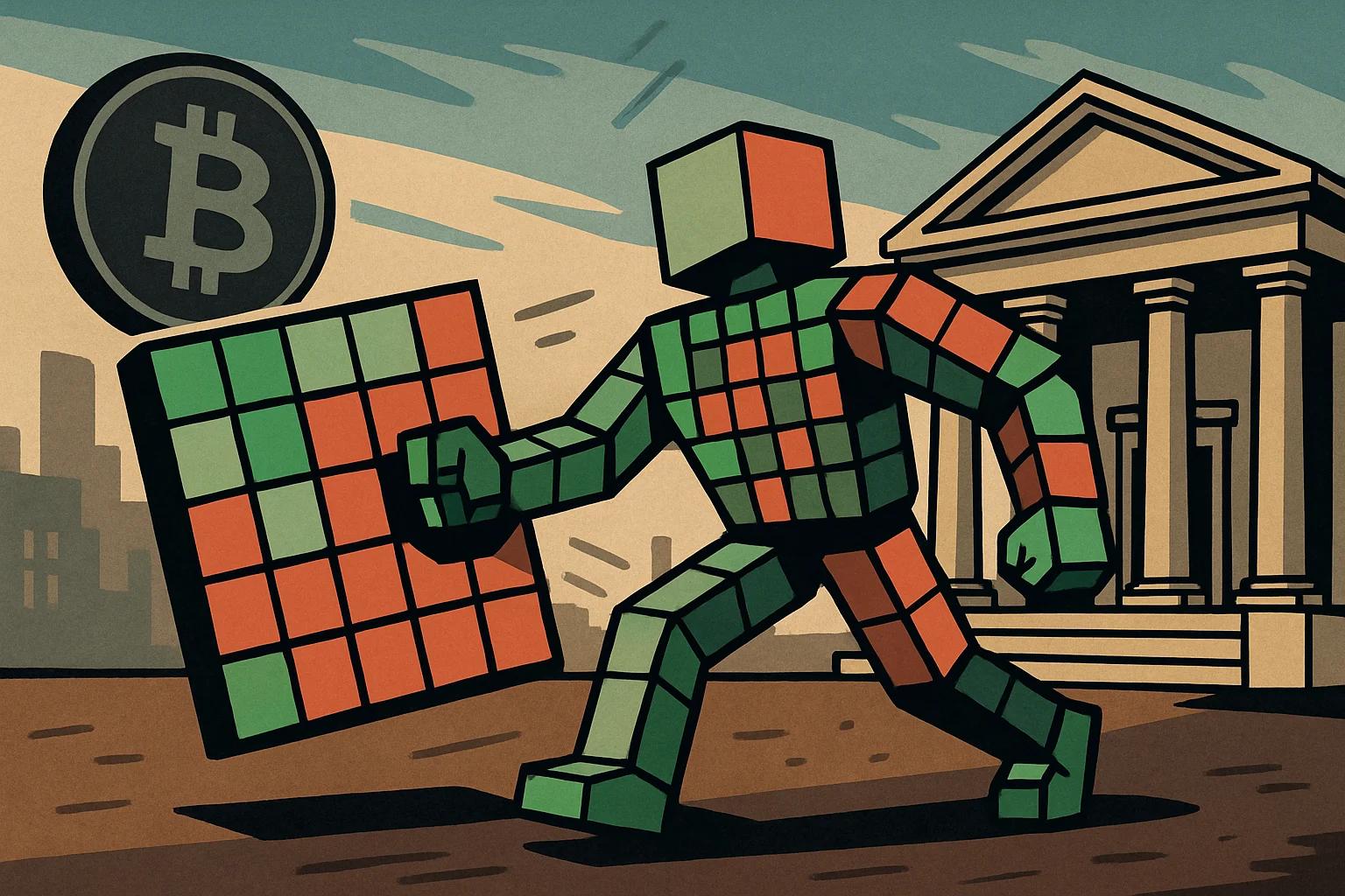 Editorial illustration for: Perpetual DEXs vs TradFi: Why Onchain Derivatives Are Challenging Banks
