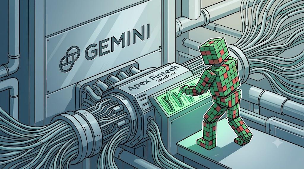 Gemini robot routing prediction market infrastructure through Apex brokerages