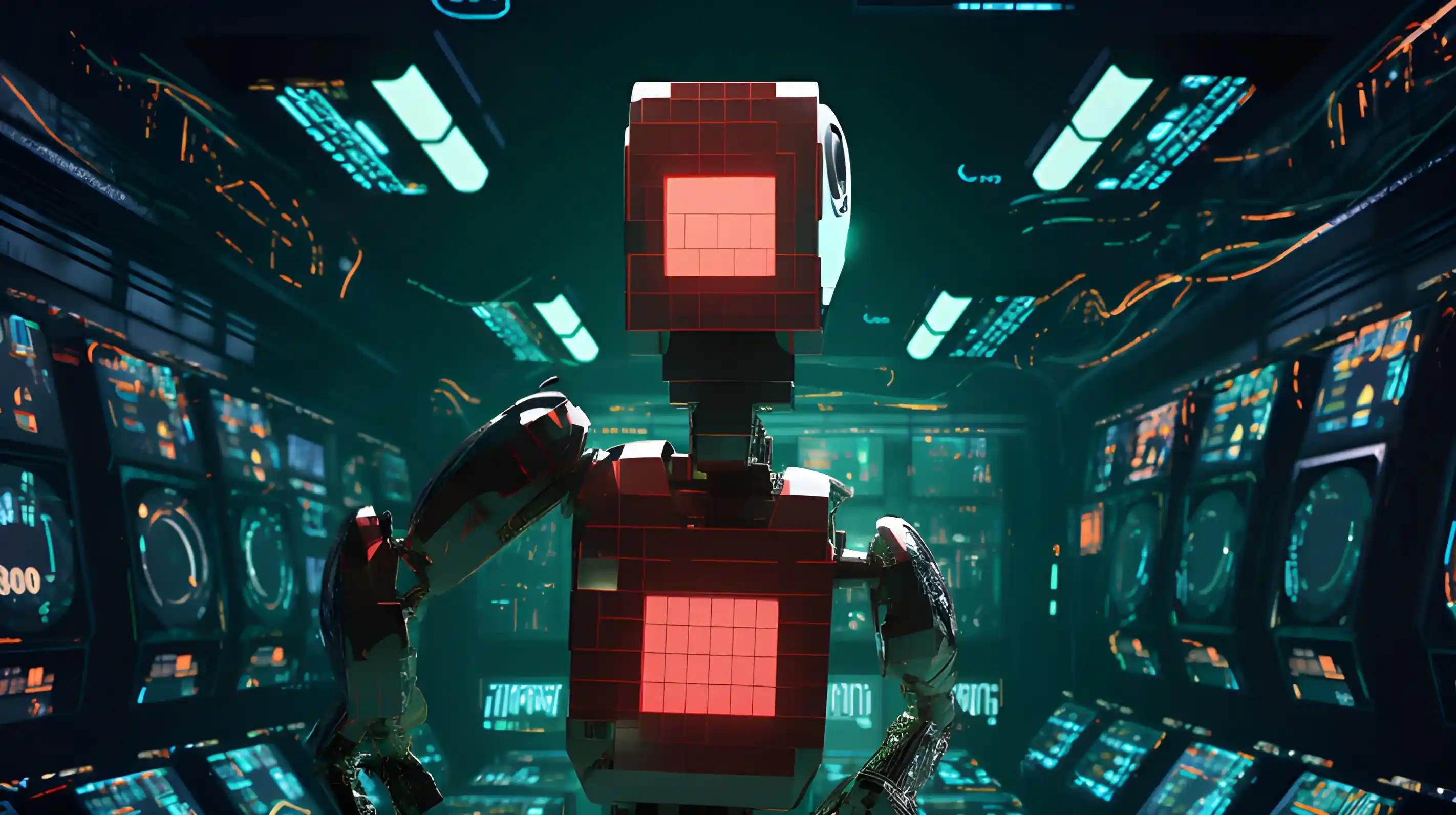 A robot clutching a crypto coin, illustrating the tech-savvy nature of Robinhood crypto withdrawal and Binance transactions