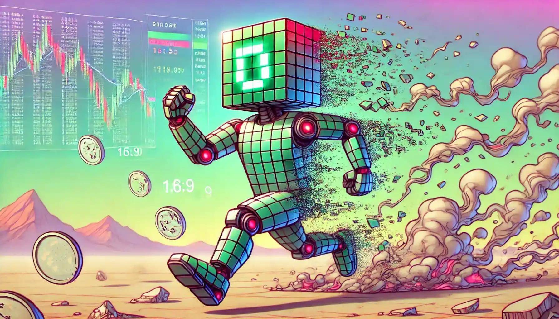 Are meme coins worth it Robot evading meme coin collapse