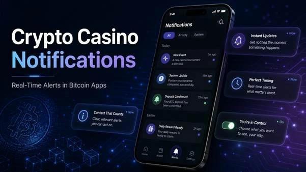 Bitcoin app notifications interface