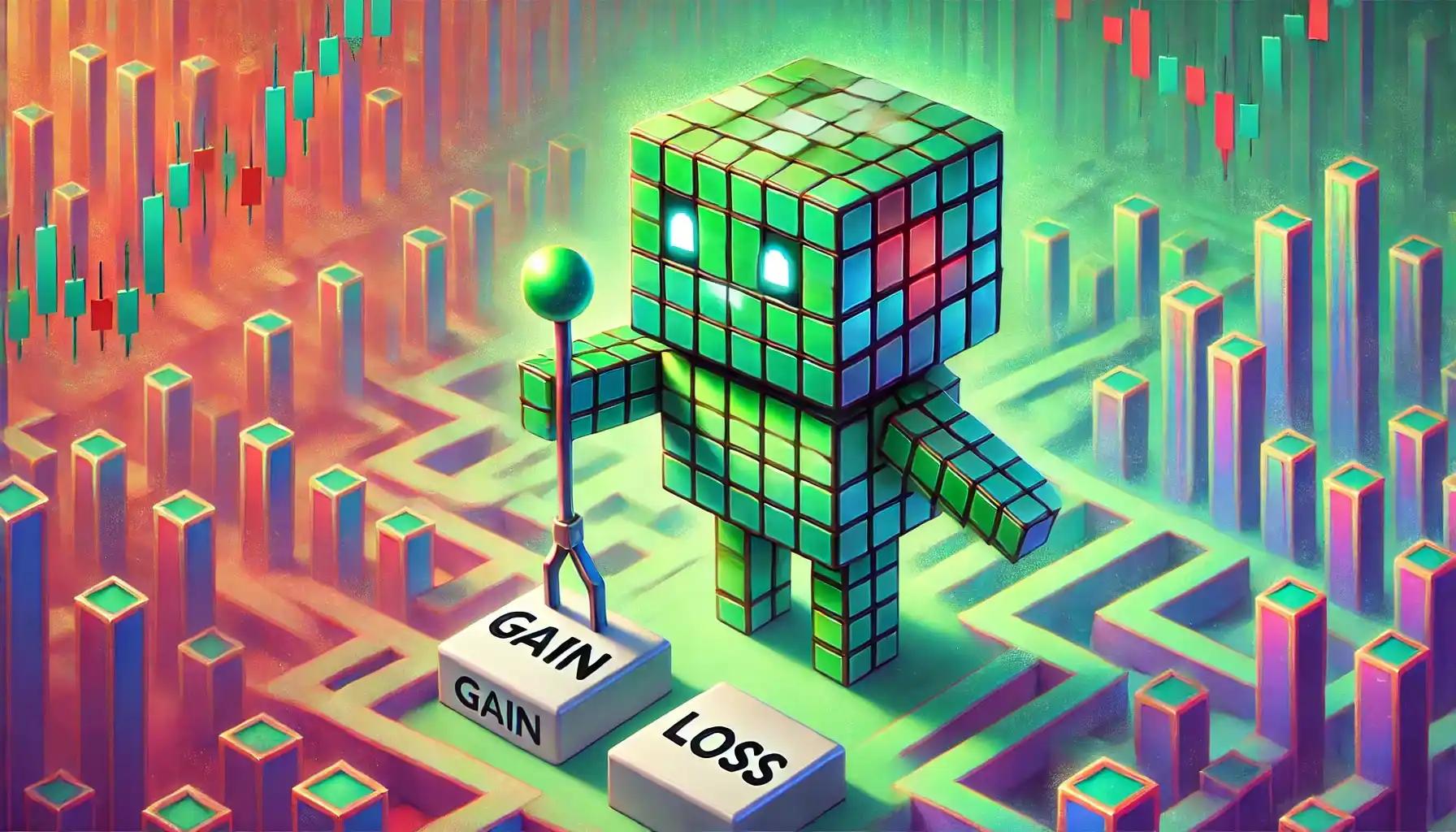 Cubic robot controlling gain and loss lever in trading