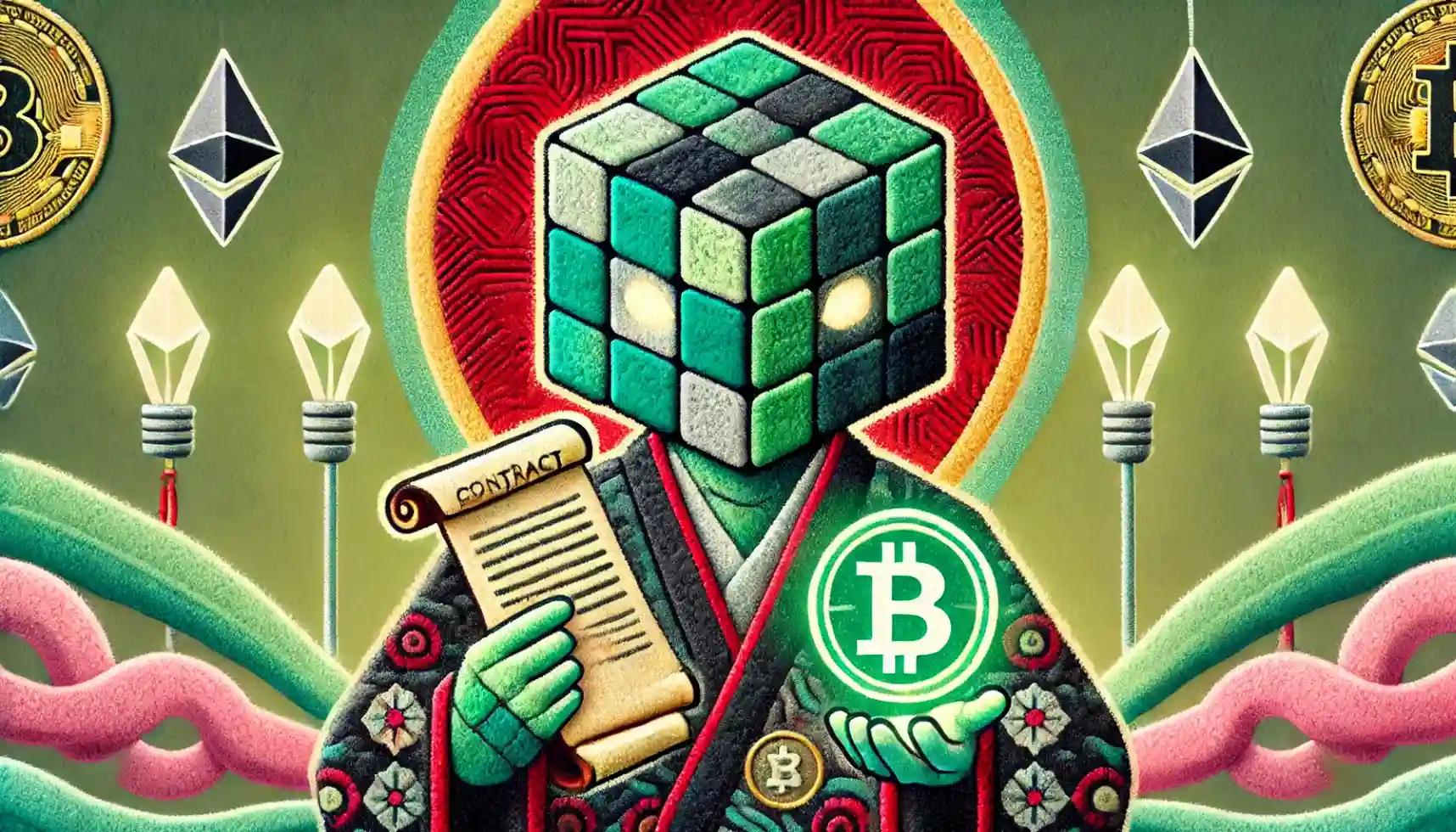 Cubic robot holding contract and crypto asset