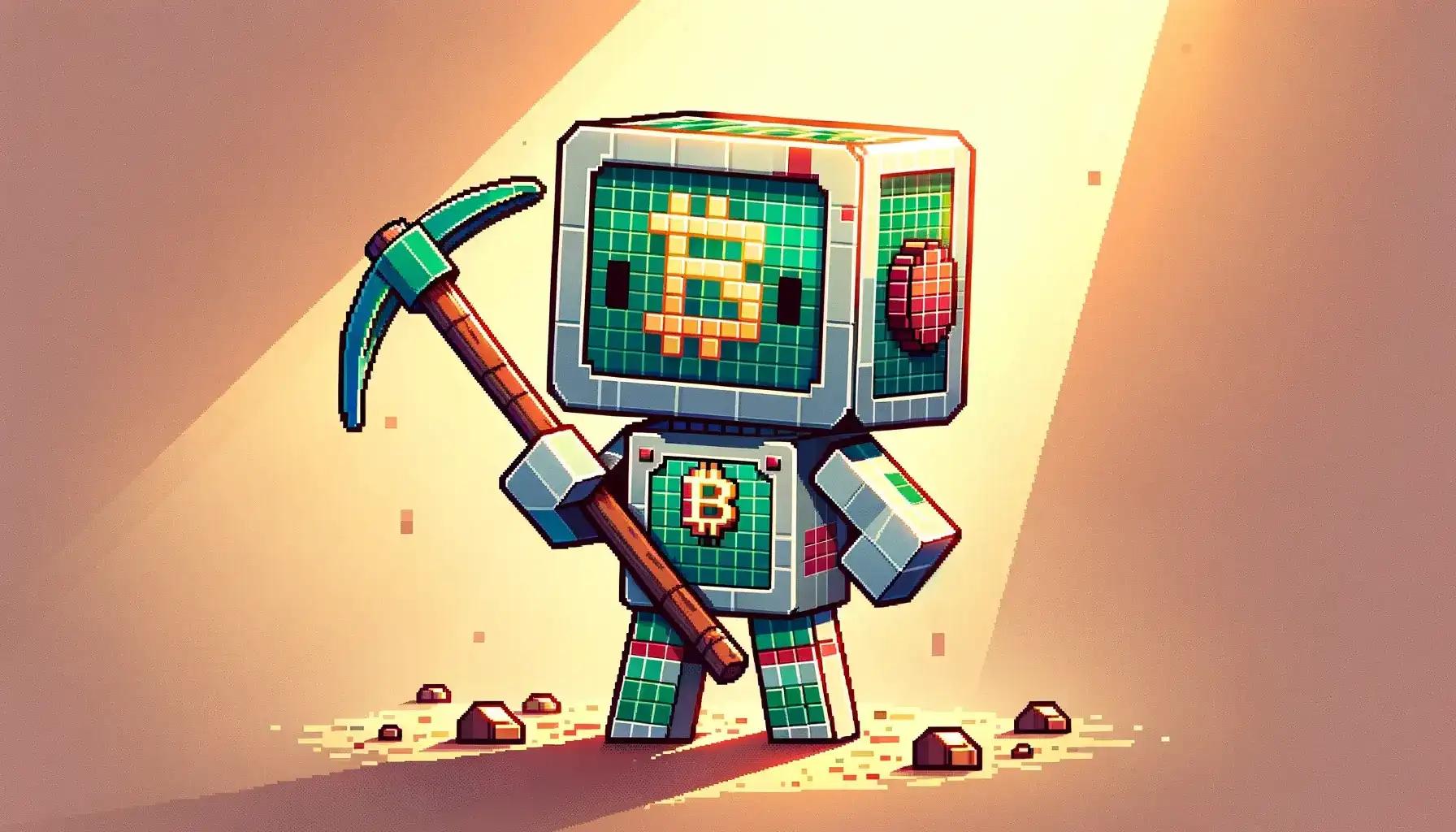 Cute chibi robot depicting the fun side of using an AI computer for Bitcoin mining