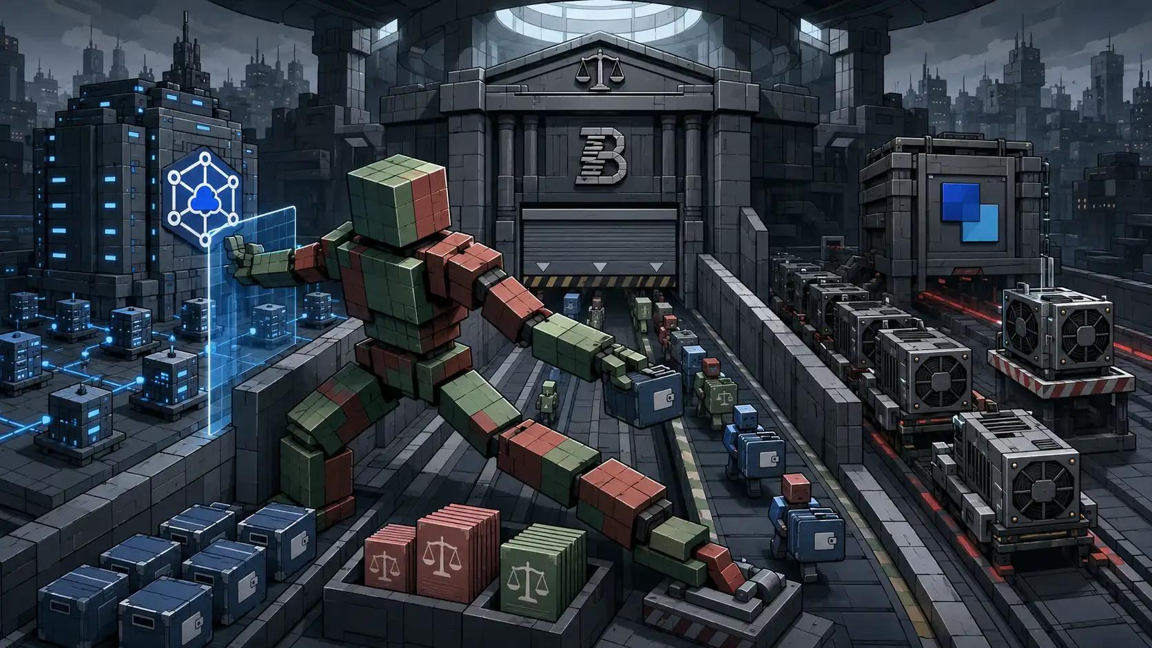 Cyberpunk factory control hub scene