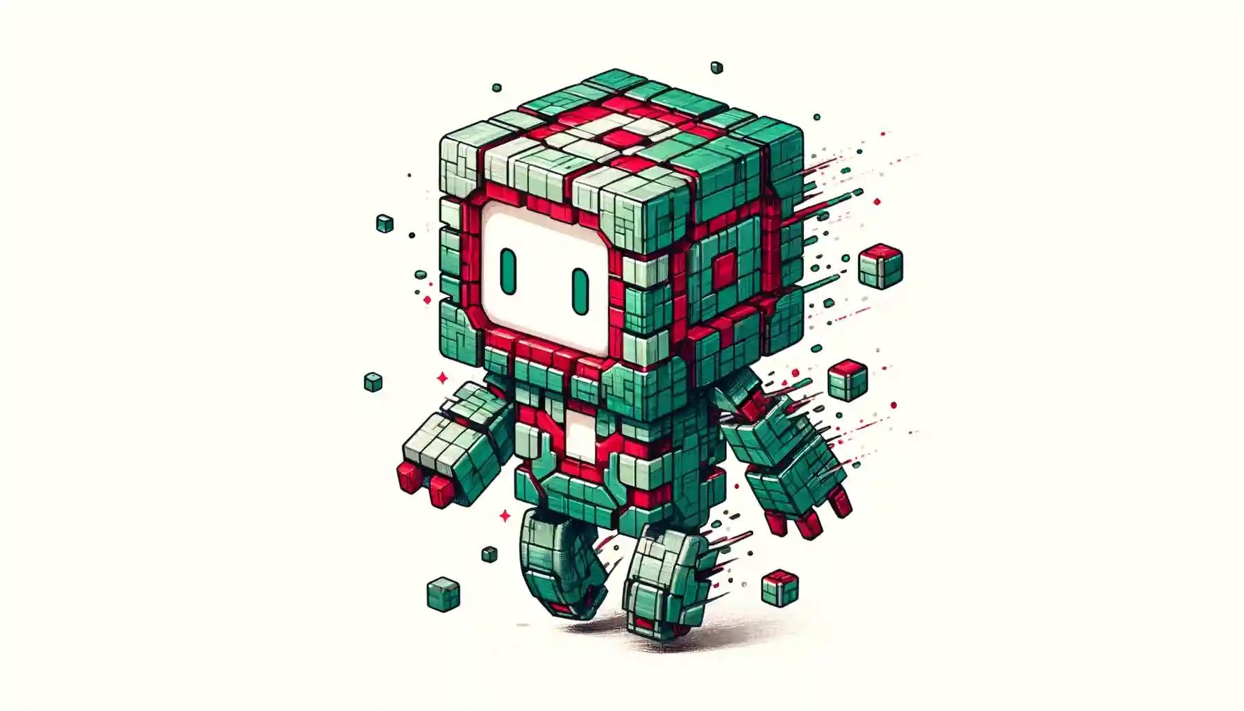 ERC-6900 mosaic robot, modular components, geometric particle transformation