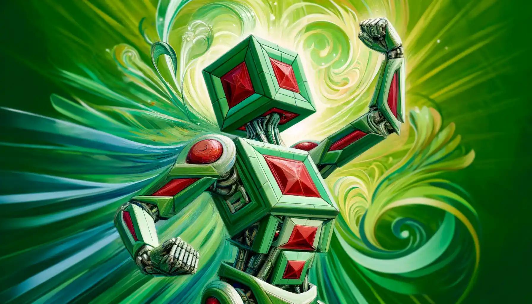 Ethena airdrop celebrated by cubic mosaic robot