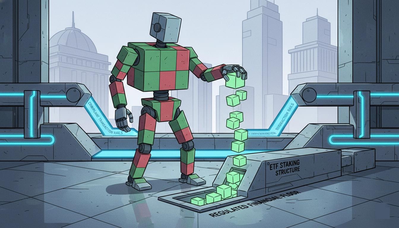 Ethereum staking ETF visualized through institutional crypto price mechanics