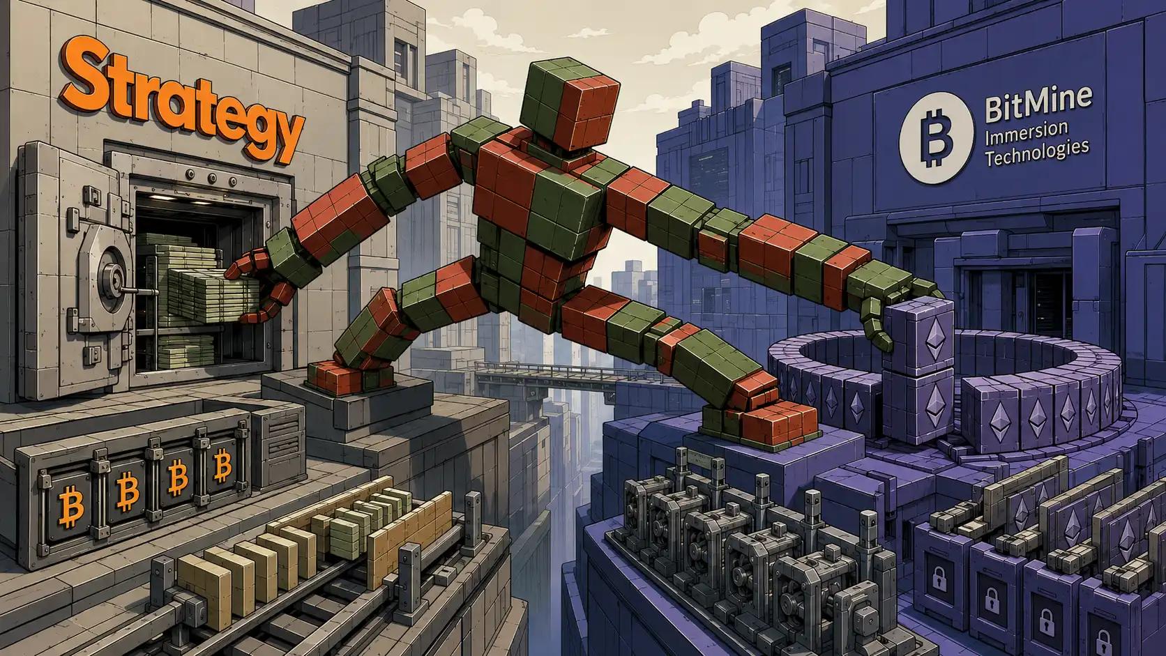 Futuristic city of crypto and tech
