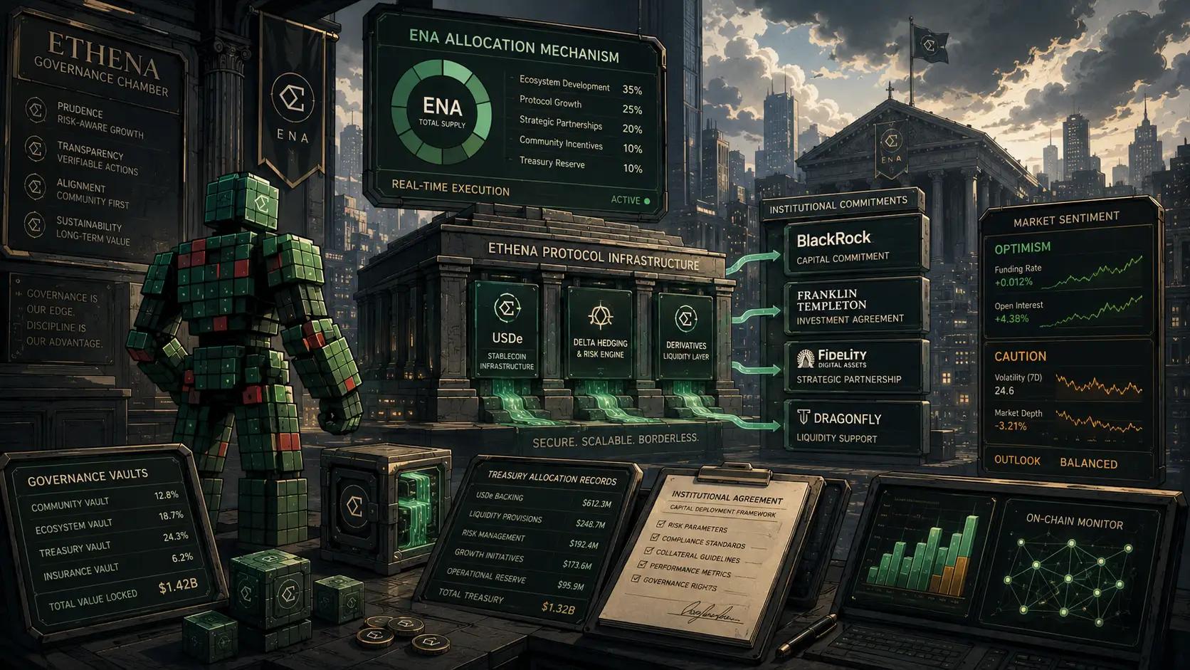 Futuristic crypto governance control center