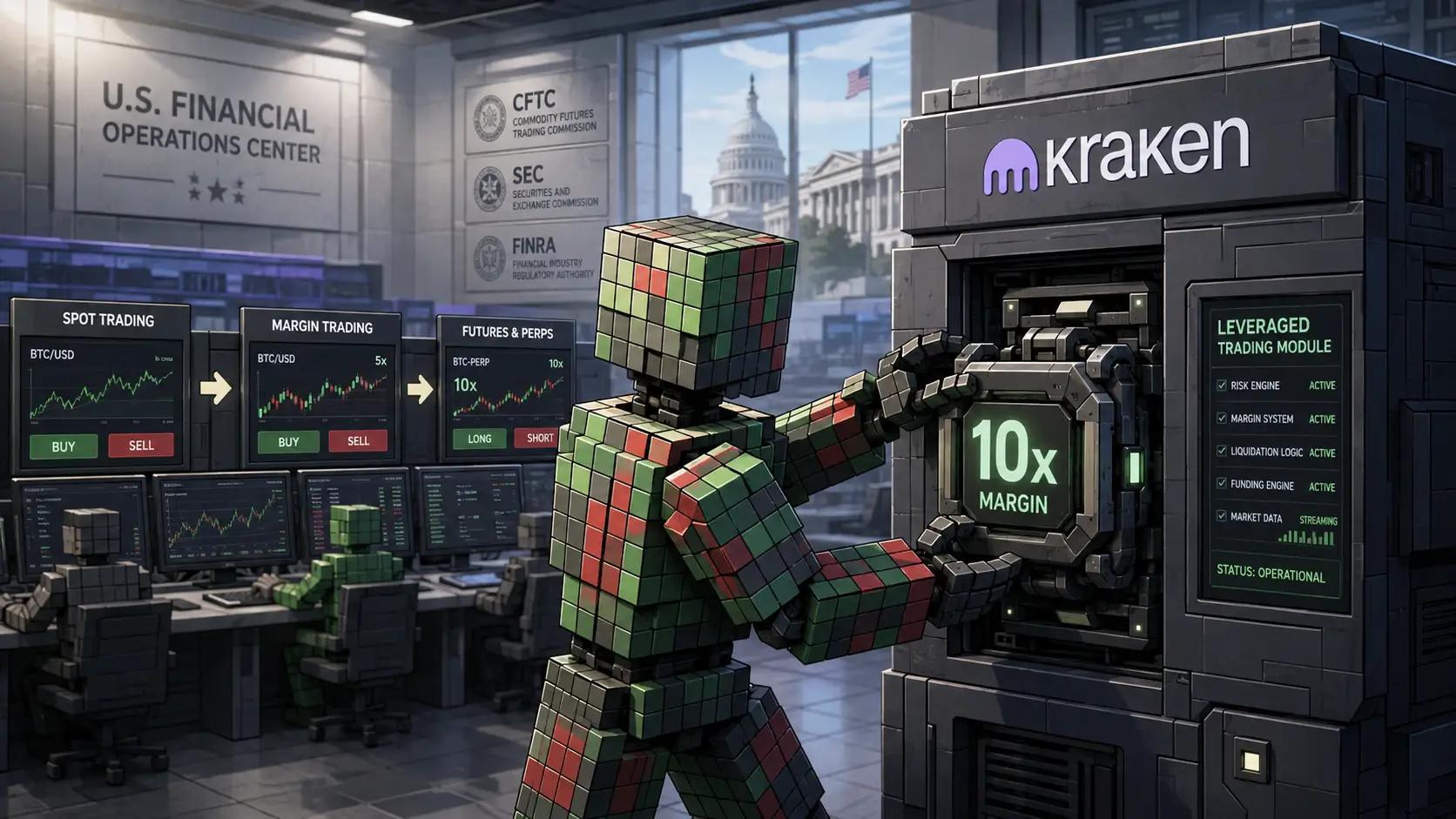 Futuristic crypto trading ops center