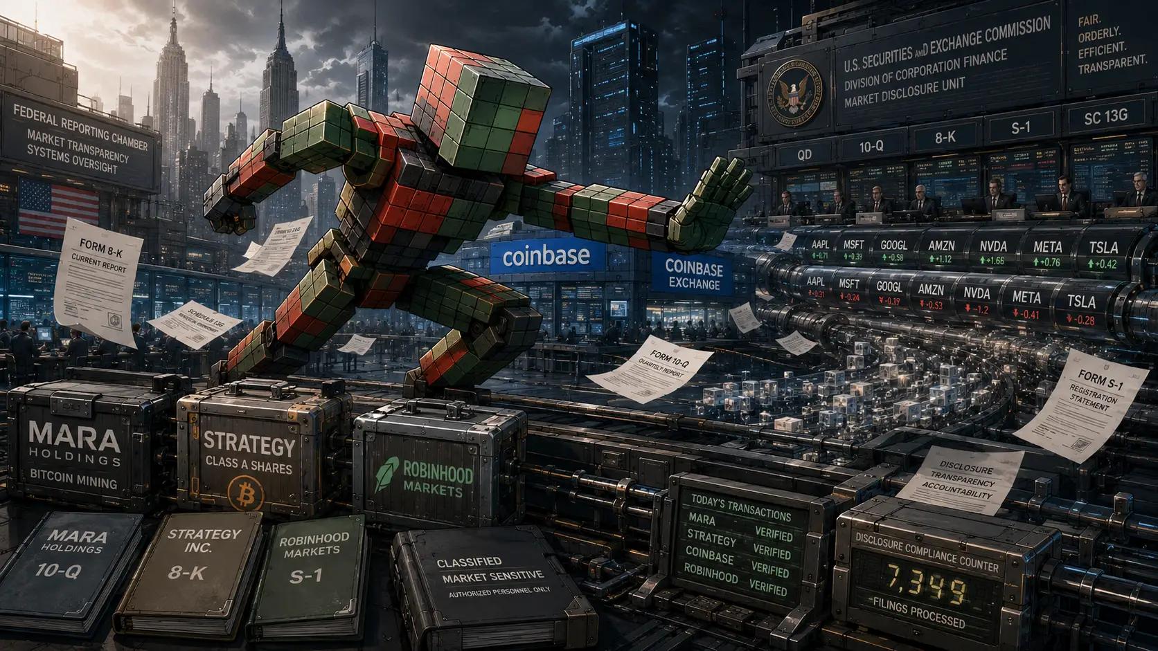 Futuristic finance hub and robotic oversight
