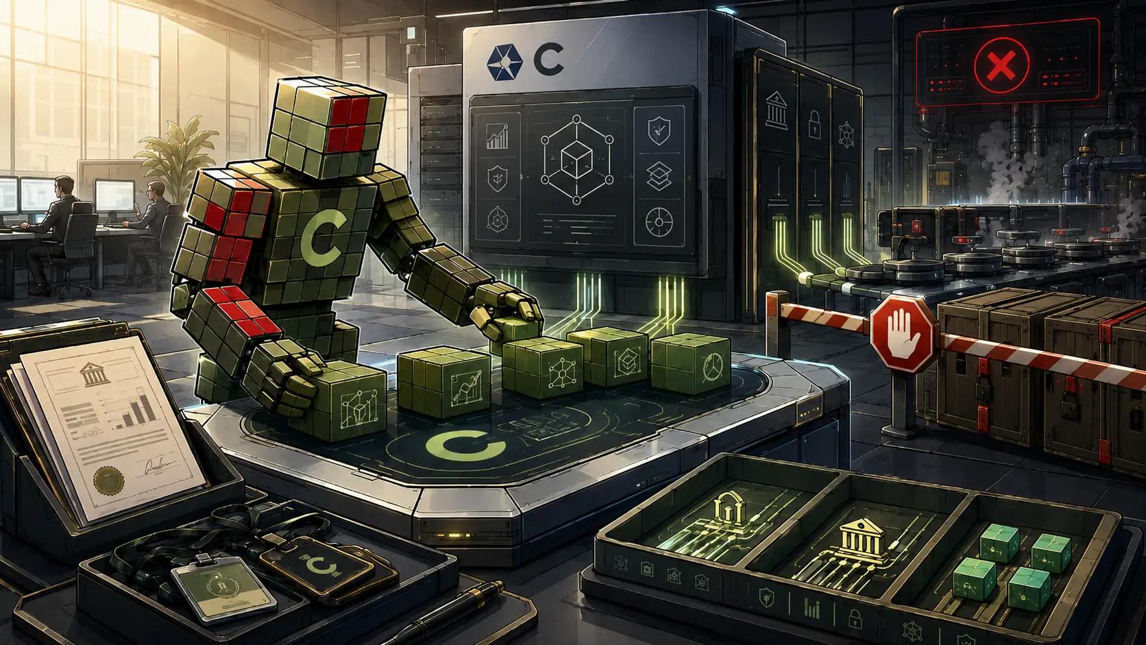 Futuristic fintech control room in action