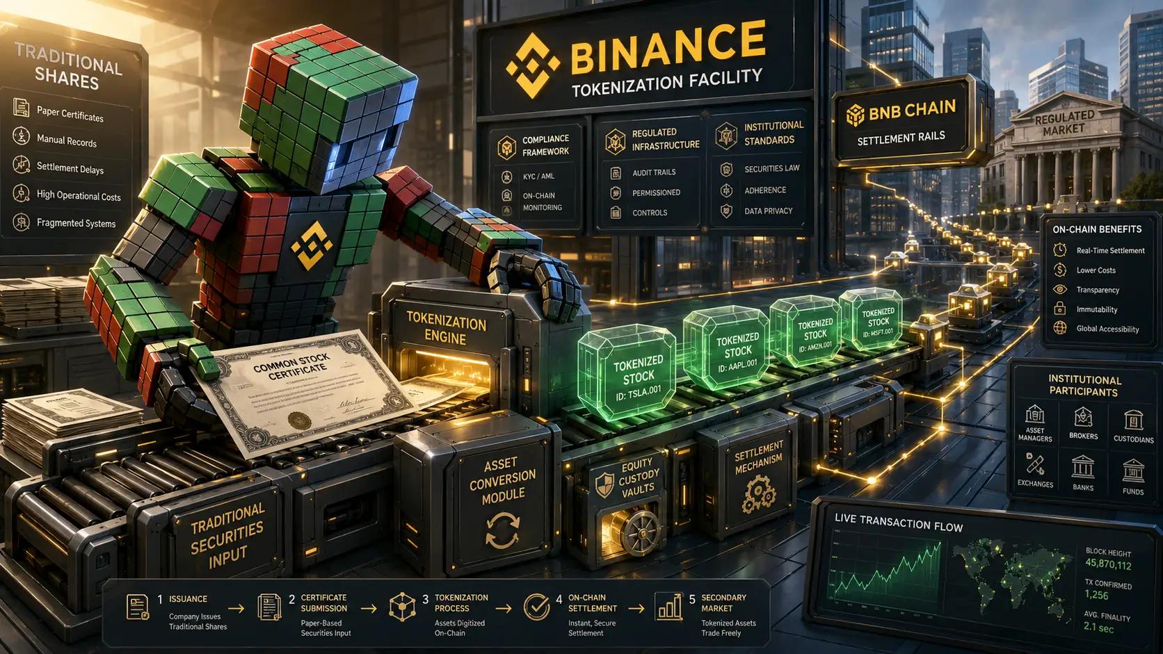 Futuristic tokenization factory in action