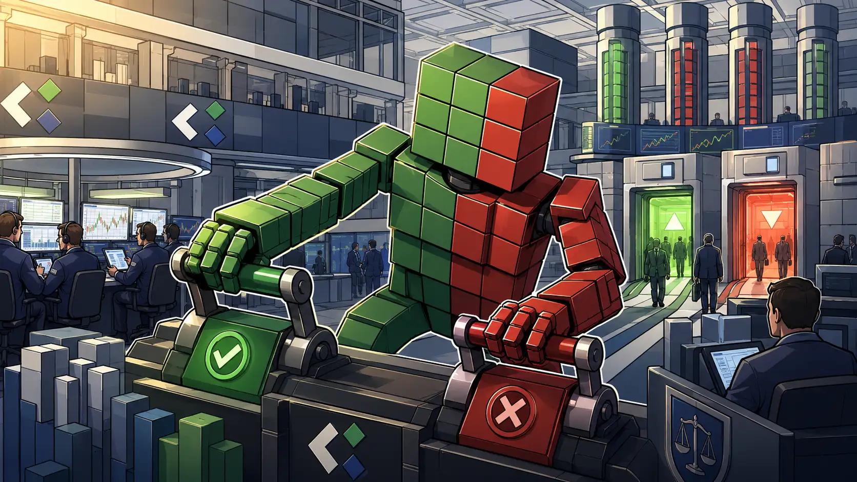 Futuristic trading floor of decision-making