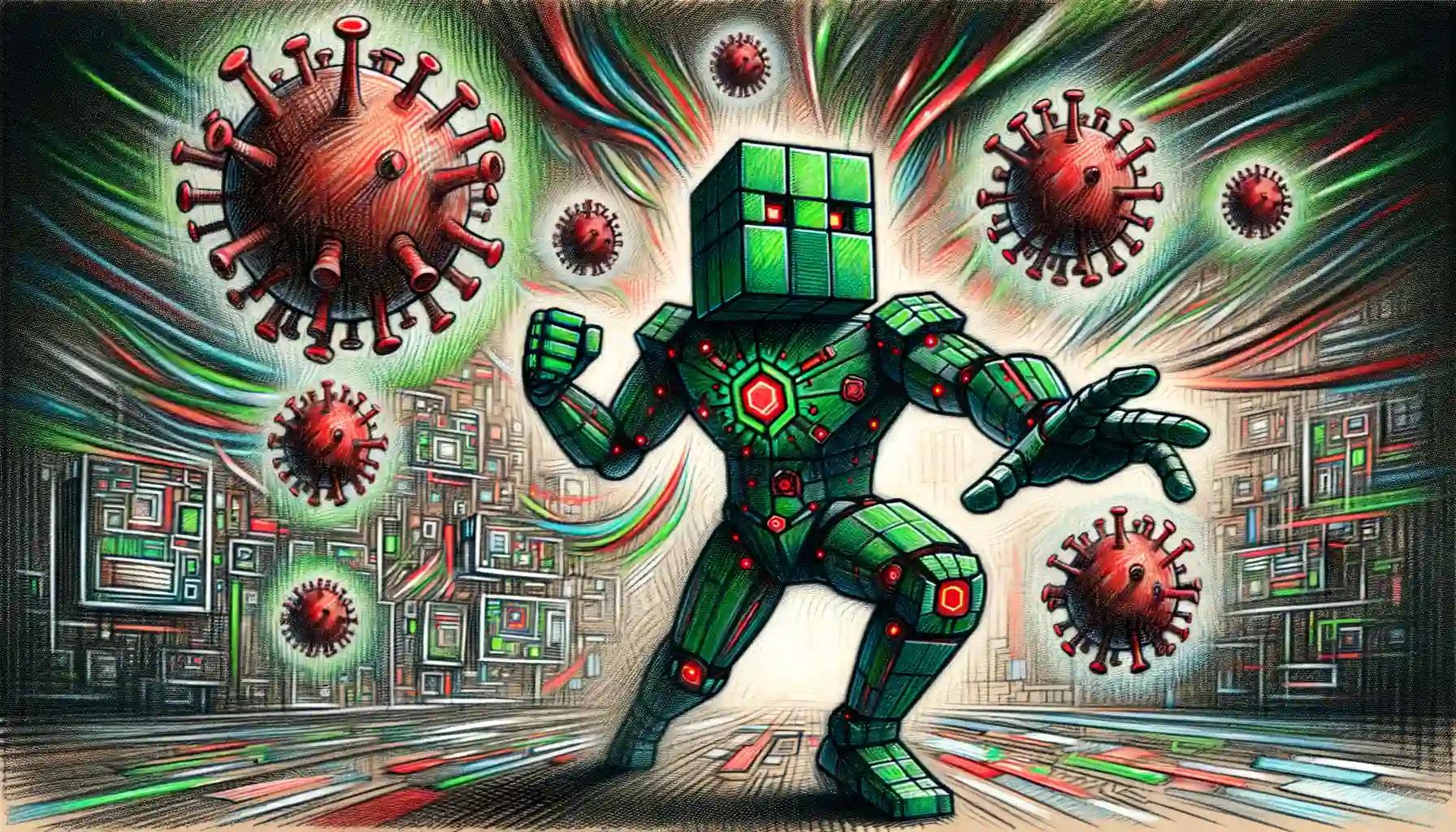 Heroic robot battles digital viruses amid DeFi cyberattack