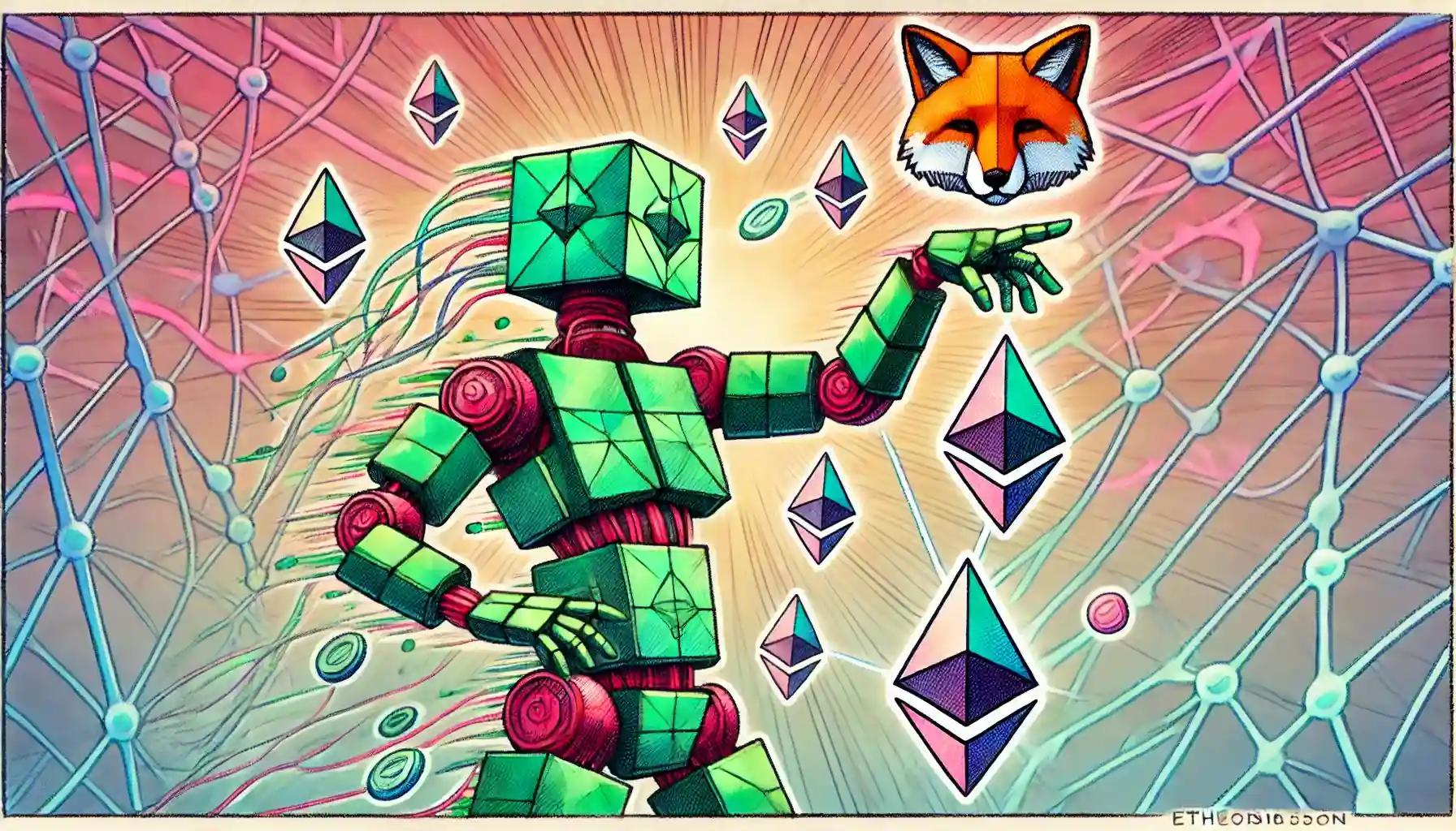 Humanoid robot swaps tokens with Ethereum, blockchain backdrop