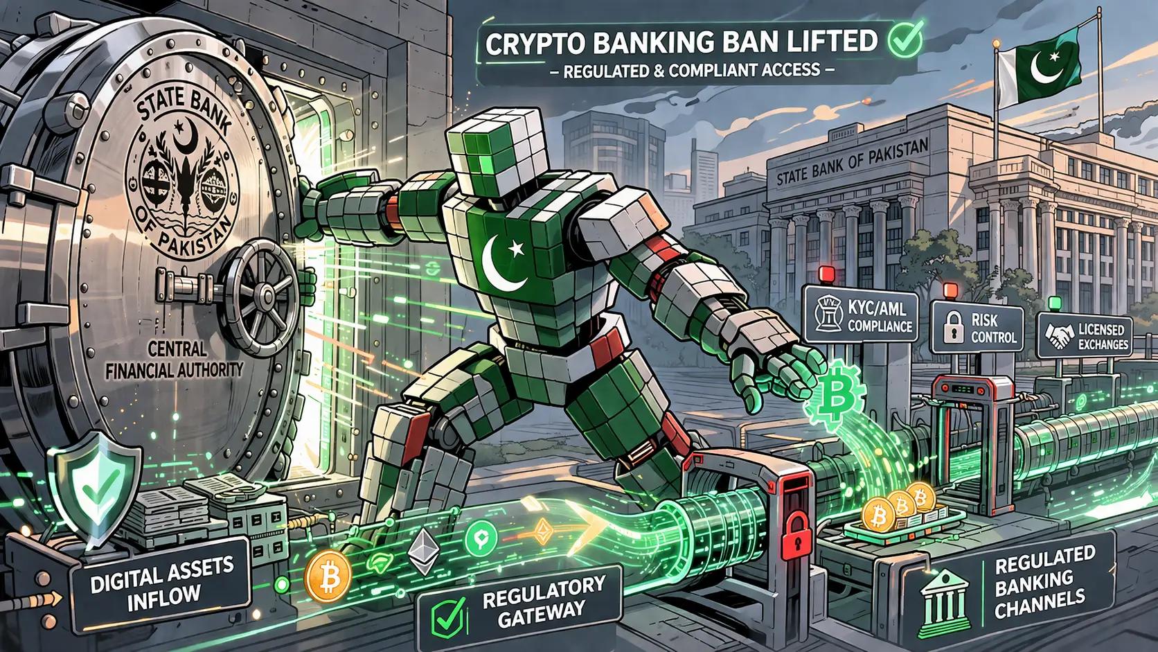 Pakistan crypto banking ban lifted with regulated VASP access