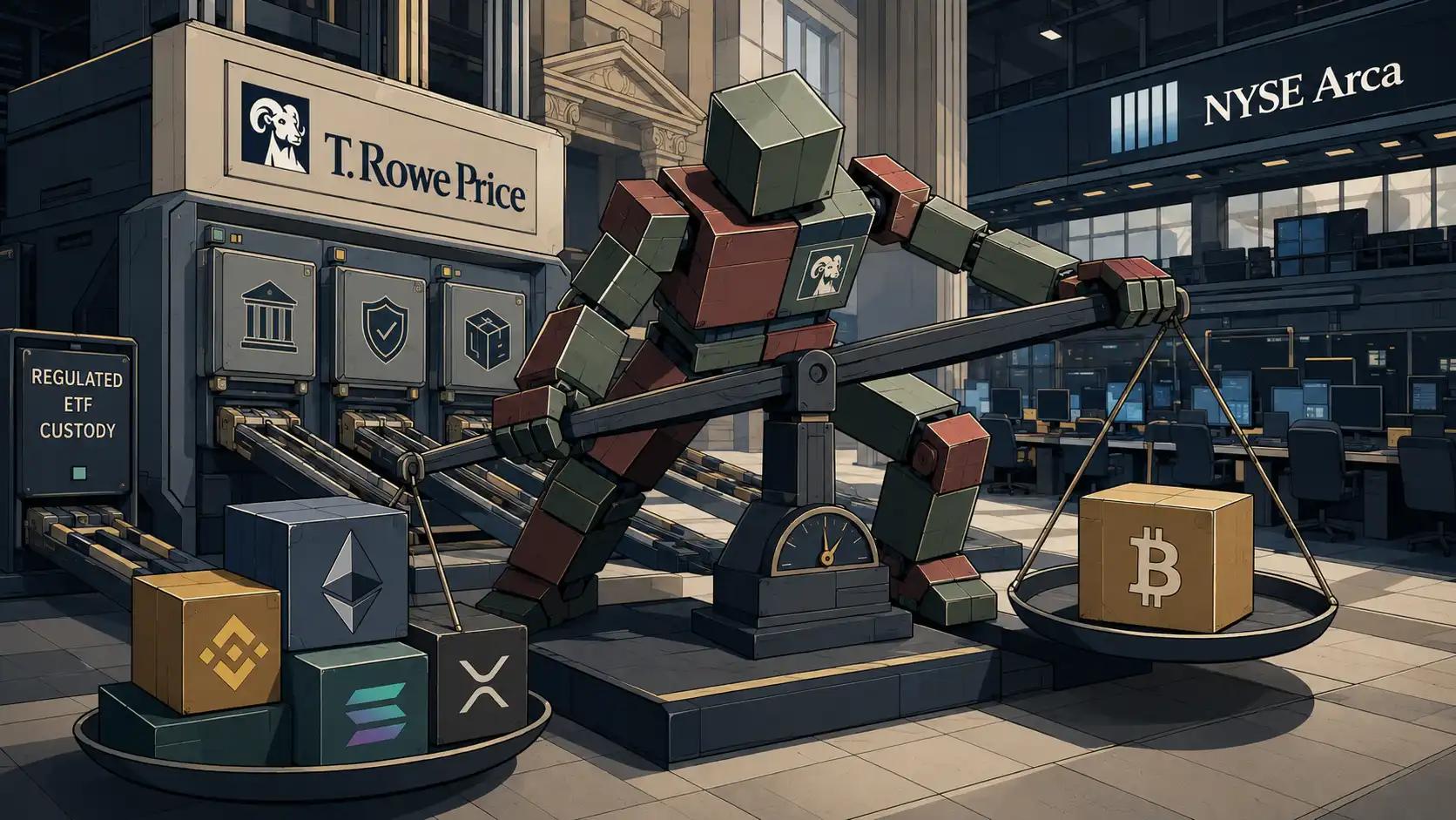 Robot balancing crypto assets in ETF exchange