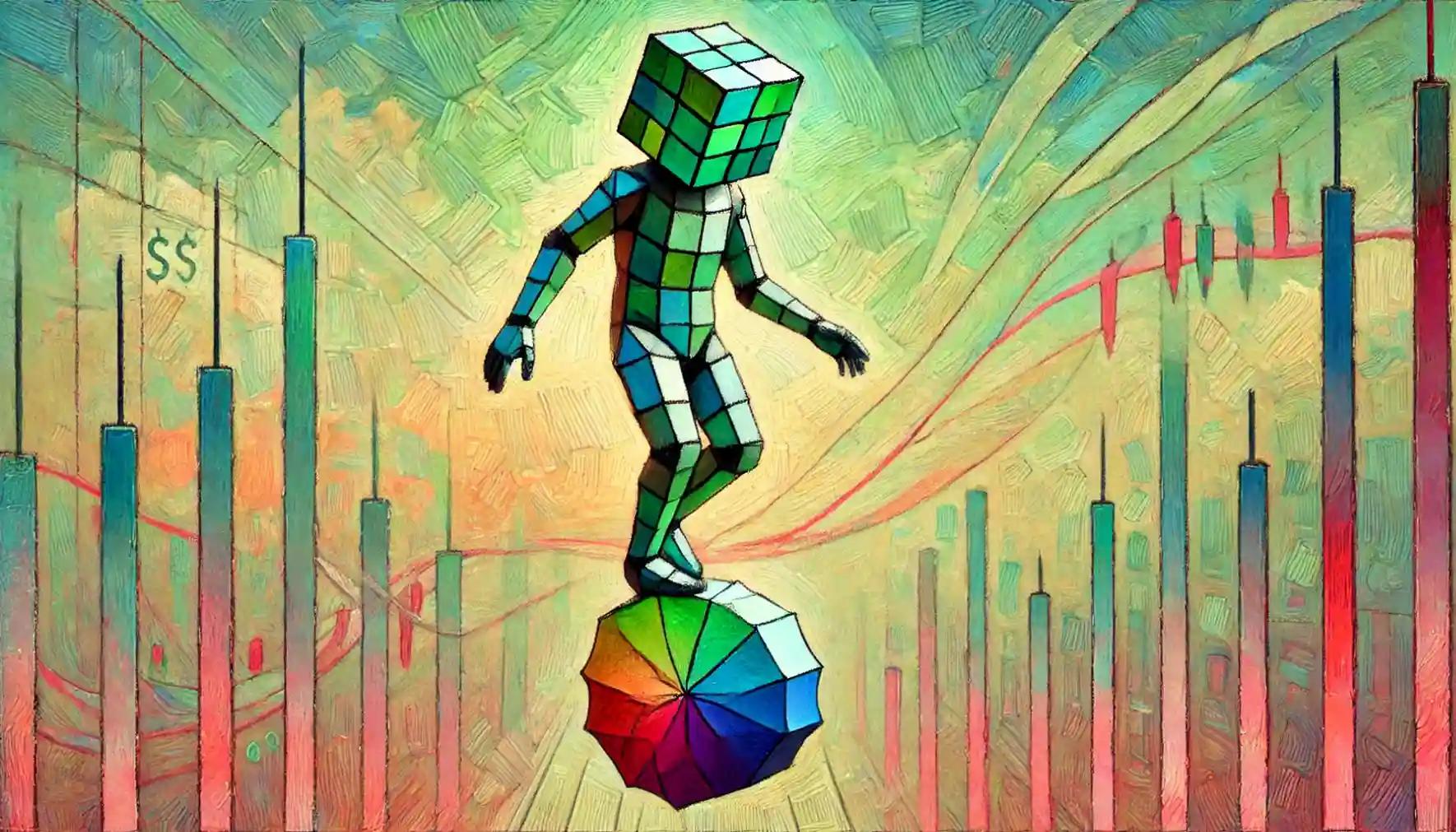 Robot balancing on algorithm wheel in a market haze