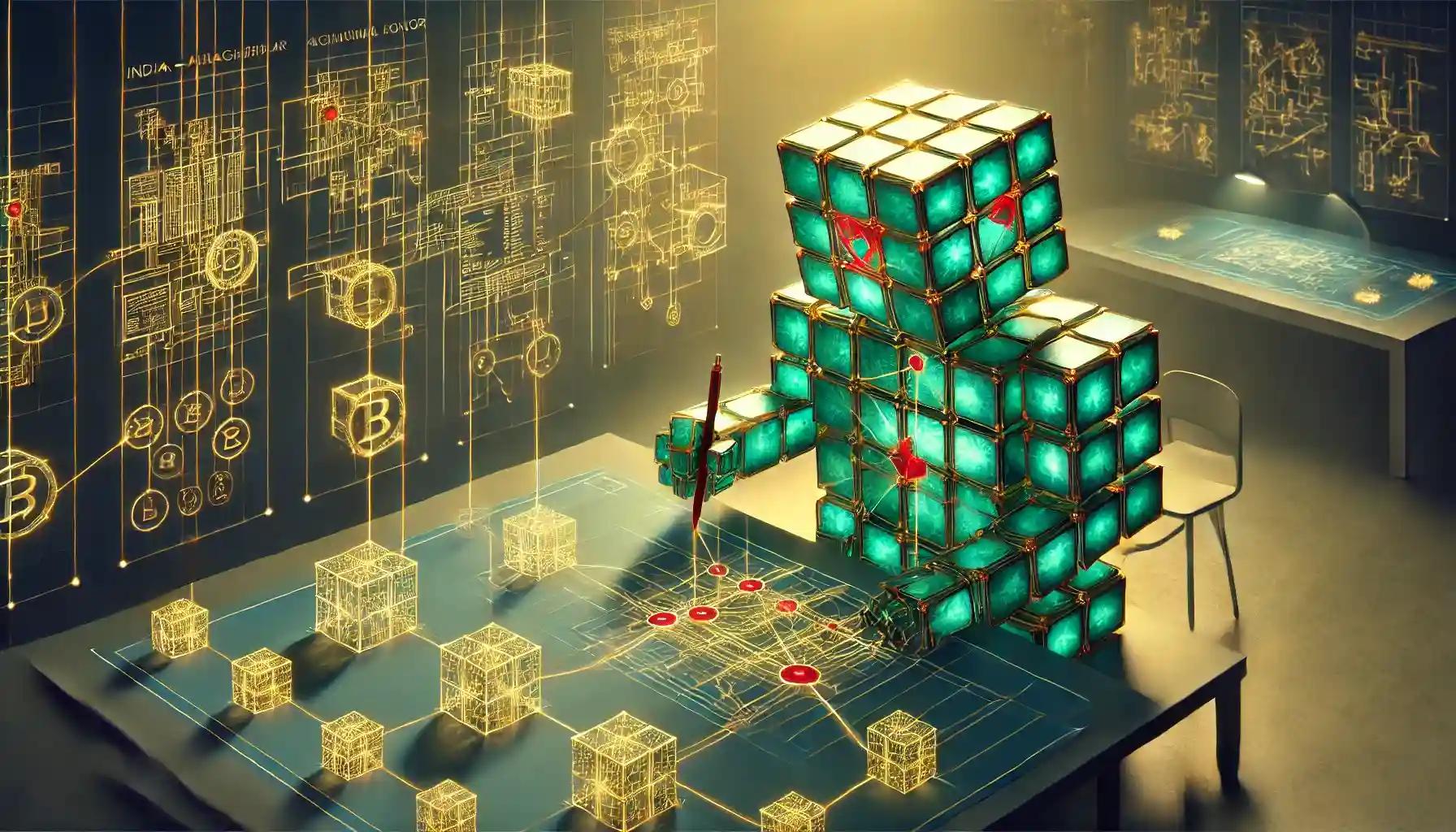 Robot drafts gold-ink blueprints of India-MENA crypto investment corridor