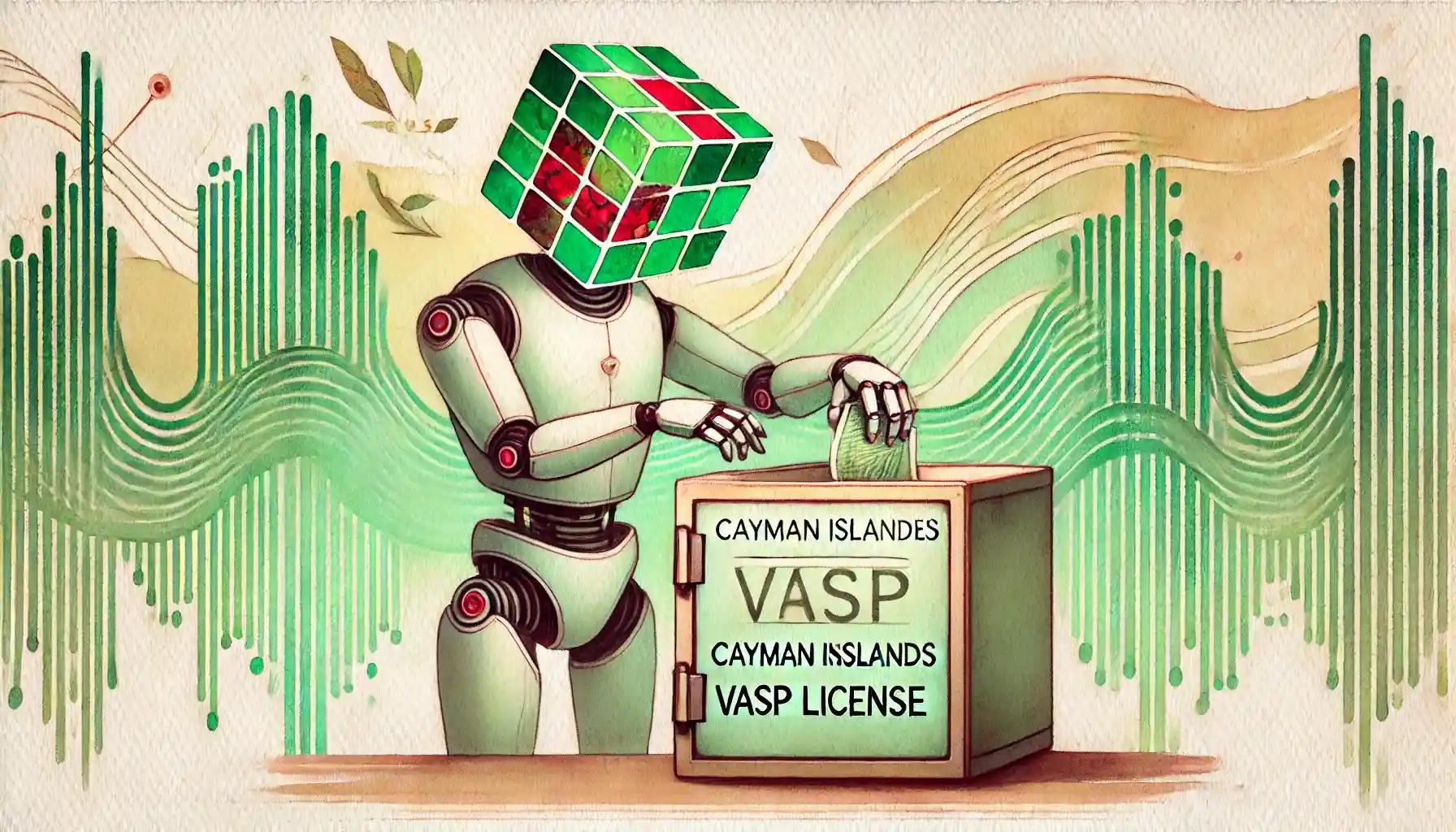 Robot handling secure crypto licensing in Cayman Islands compliance shift