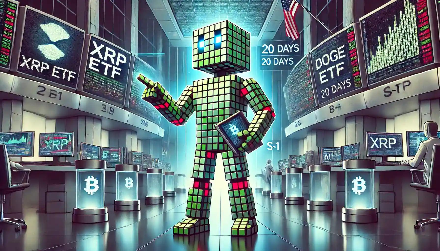 Robot monitors crypto price index as SEC ETF countdown begins