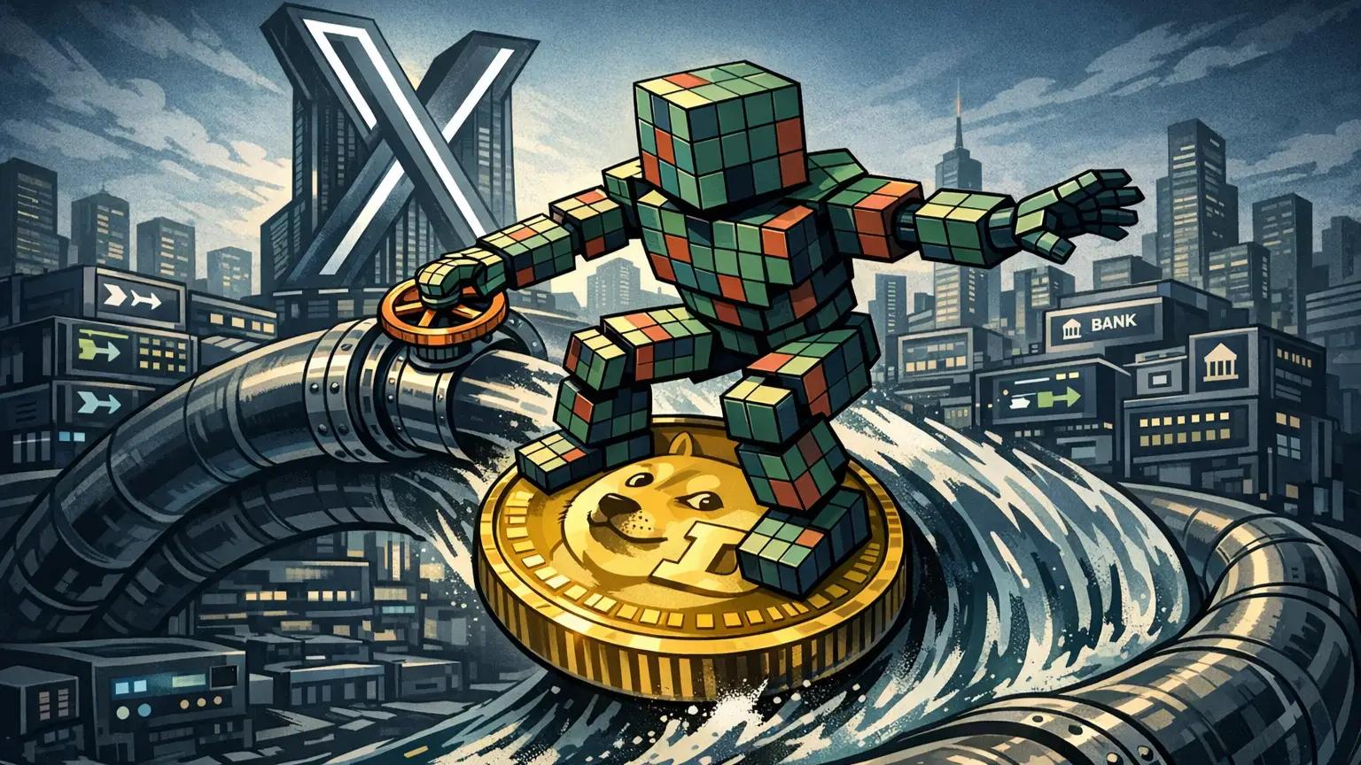 Robot rides Dogecoin surge toward X ecosystem crypto price index