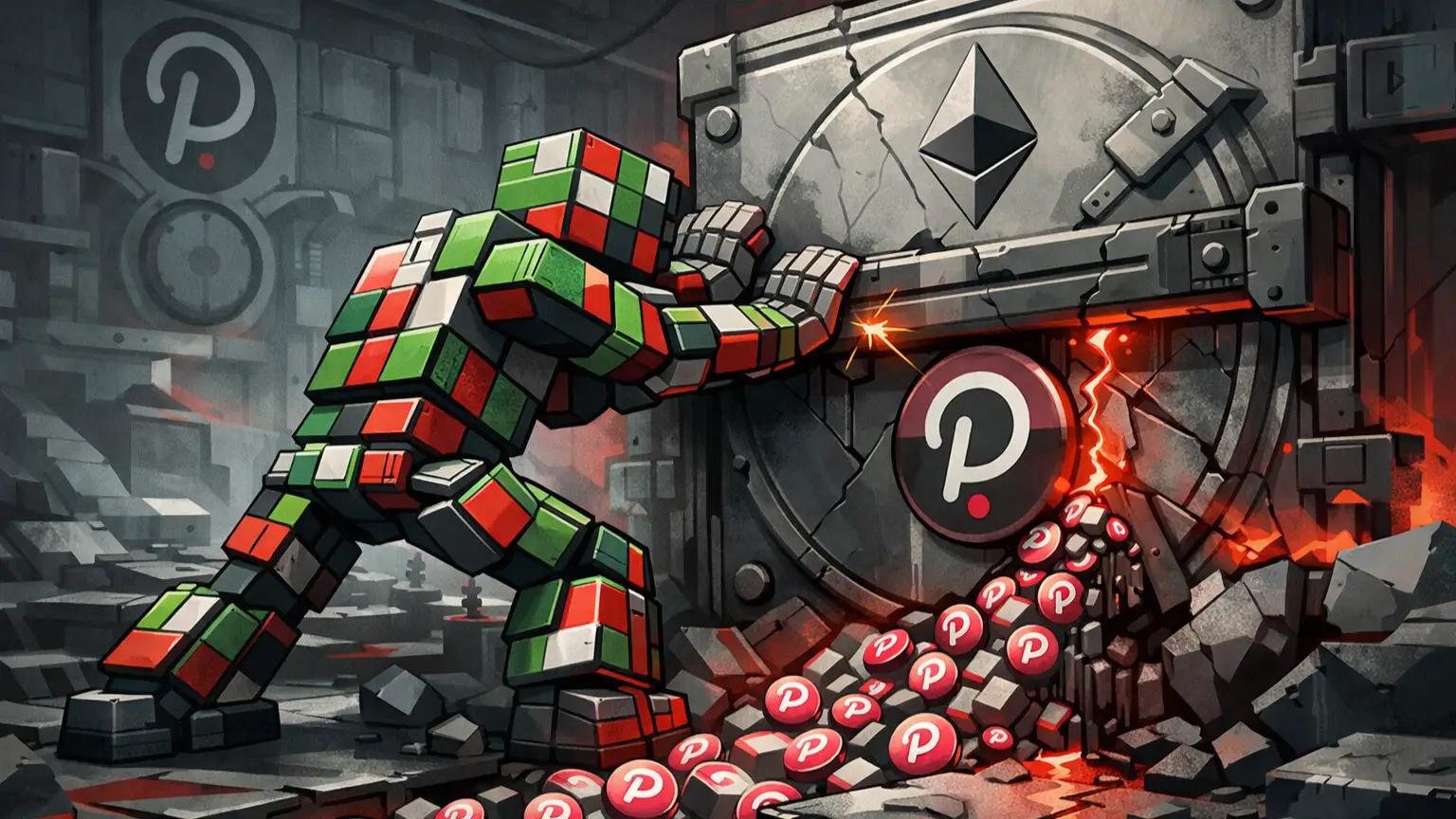 Robot seals vault with DOT tokens spilling