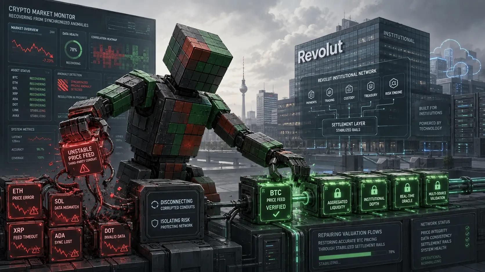 Robot stabilizing financial network integrity