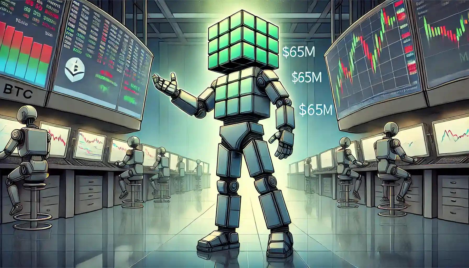 Robot tracks crypto price index amid $65M ETF trading surge