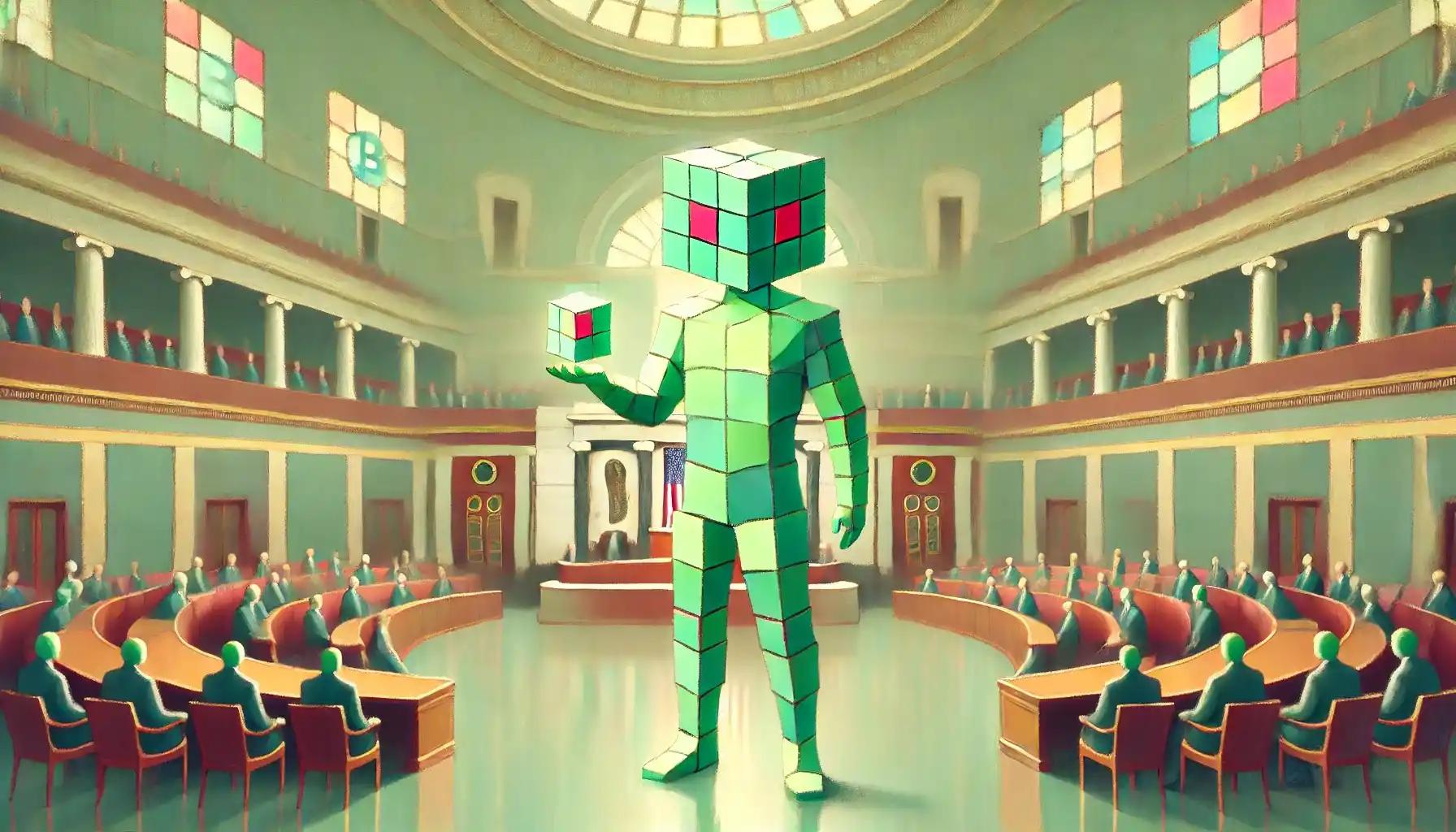 Robot walks in Congress with crypto price index debate