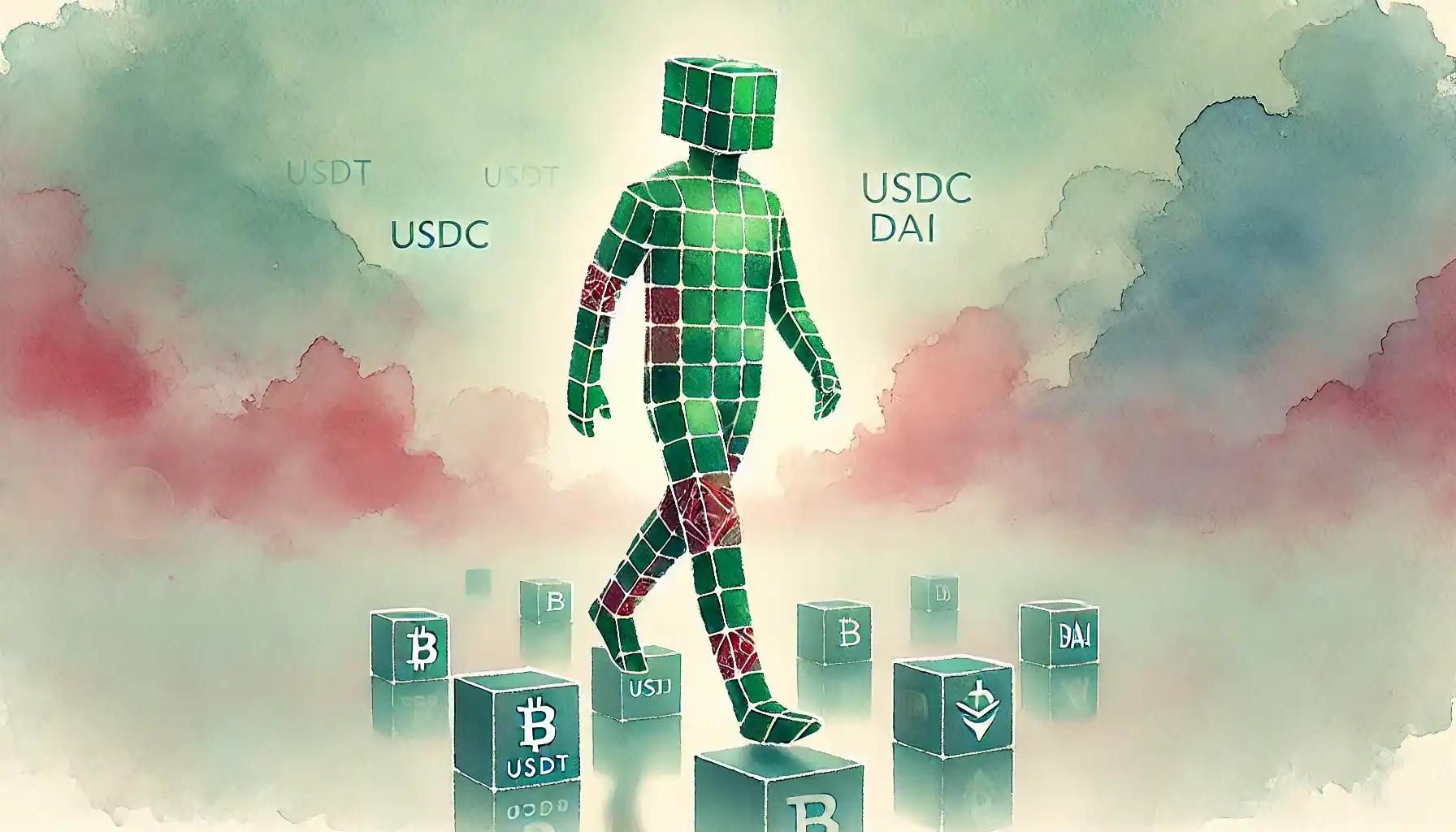 Stablecoin robot strides confidently amid crypto price regulation clouds