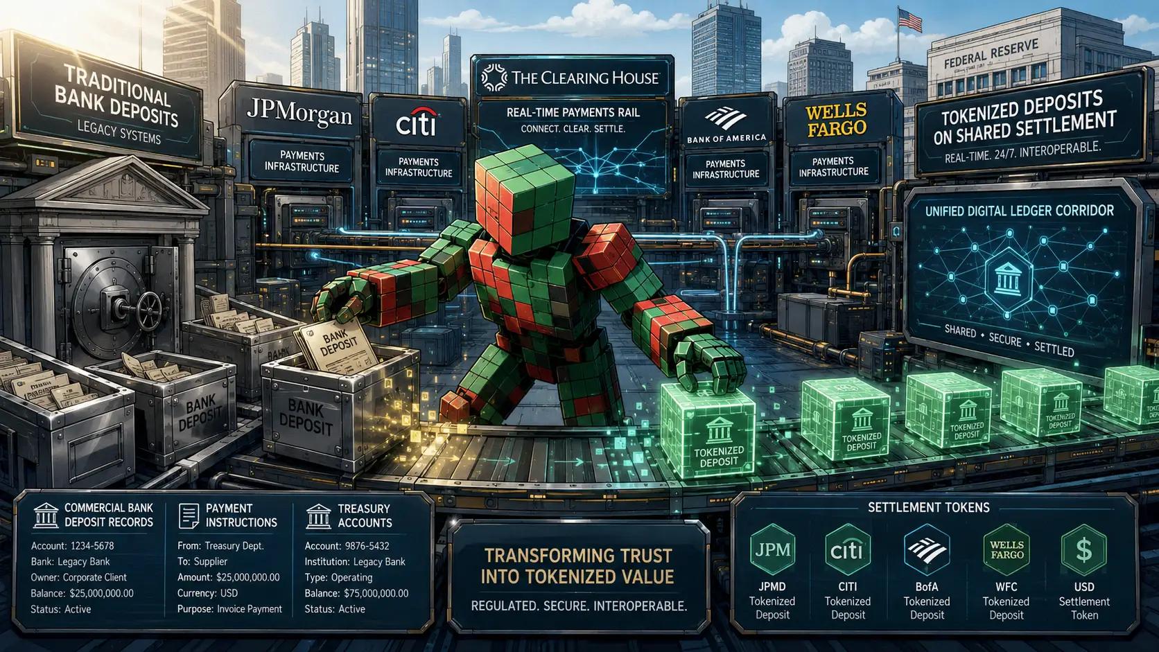 Tokenized value transformation in fintech hub