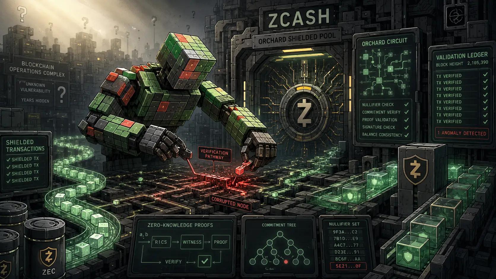 Zcash orchard shielded pool anomaly