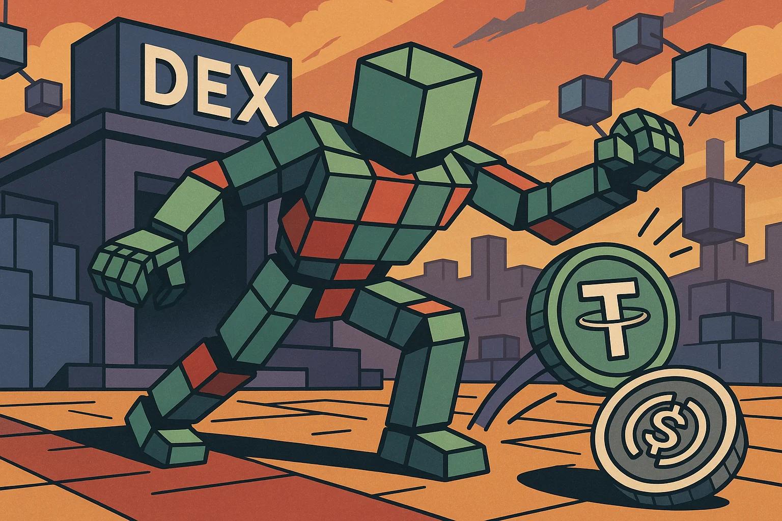 Editorial illustration for: How to swap stablecoins with minimal fees by picking the right DEX and chain