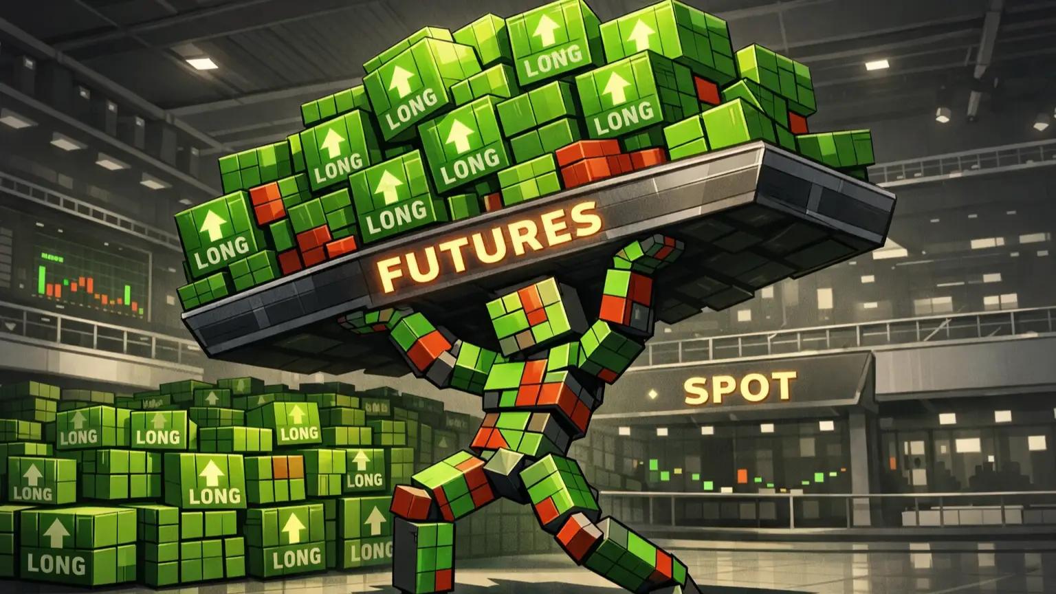 positive funding rate crypto shows unstable leverage nearing structural imbalance point